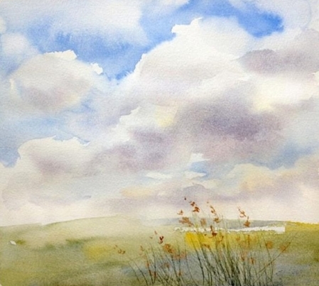 Простой способ нарисовать небо и облака масляными красками. Видео мастер-класс